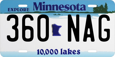 MN license plate 360NAG
