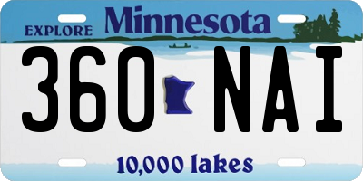 MN license plate 360NAI