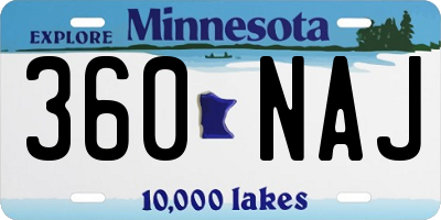 MN license plate 360NAJ