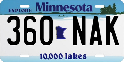 MN license plate 360NAK