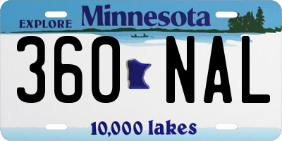 MN license plate 360NAL