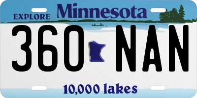 MN license plate 360NAN