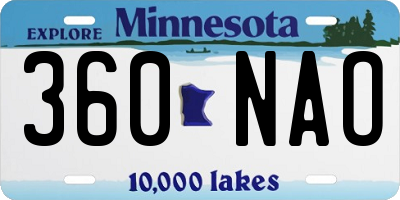 MN license plate 360NAO