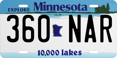 MN license plate 360NAR