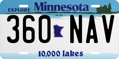 MN license plate 360NAV