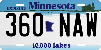 MN license plate 360NAW