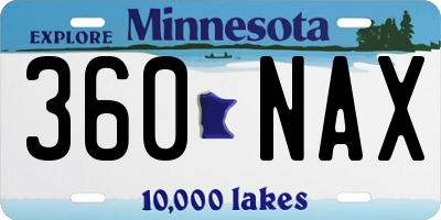 MN license plate 360NAX