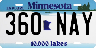 MN license plate 360NAY