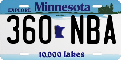 MN license plate 360NBA