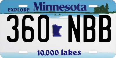 MN license plate 360NBB