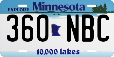 MN license plate 360NBC