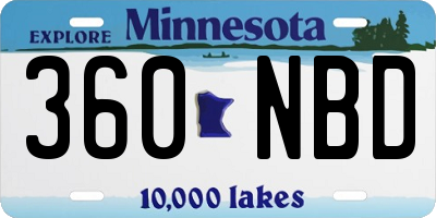 MN license plate 360NBD