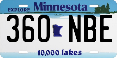 MN license plate 360NBE