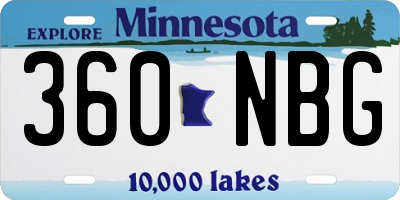 MN license plate 360NBG