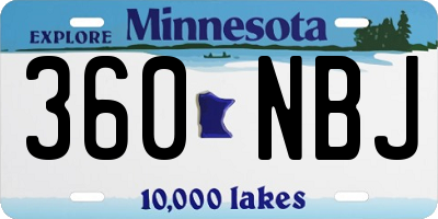 MN license plate 360NBJ