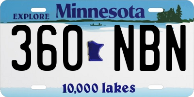 MN license plate 360NBN