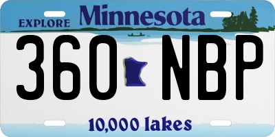 MN license plate 360NBP