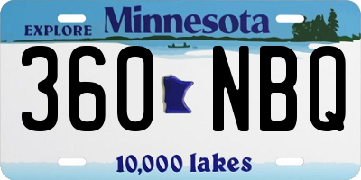 MN license plate 360NBQ