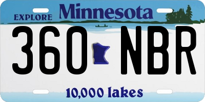 MN license plate 360NBR