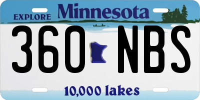 MN license plate 360NBS