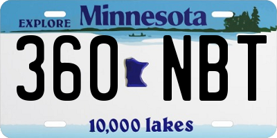 MN license plate 360NBT