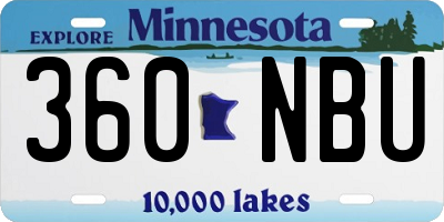 MN license plate 360NBU