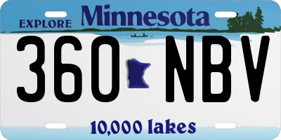 MN license plate 360NBV