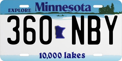 MN license plate 360NBY