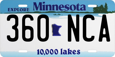 MN license plate 360NCA