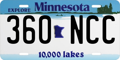 MN license plate 360NCC