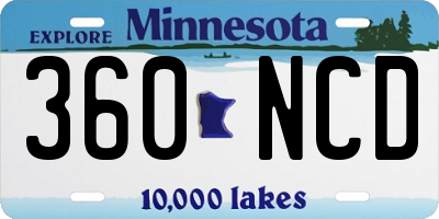 MN license plate 360NCD