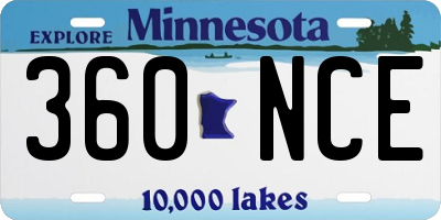 MN license plate 360NCE