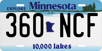 MN license plate 360NCF