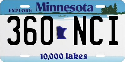 MN license plate 360NCI