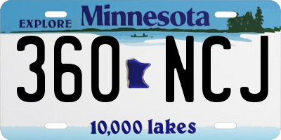 MN license plate 360NCJ