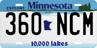 MN license plate 360NCM