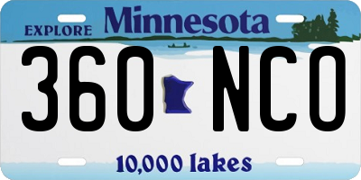 MN license plate 360NCO