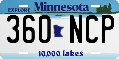 MN license plate 360NCP