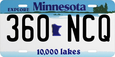 MN license plate 360NCQ