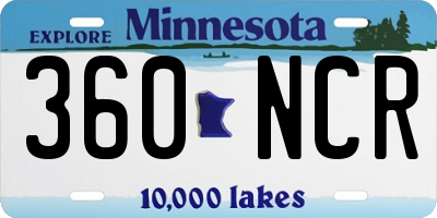 MN license plate 360NCR