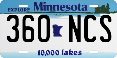 MN license plate 360NCS