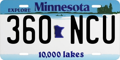 MN license plate 360NCU