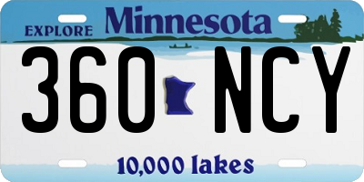 MN license plate 360NCY