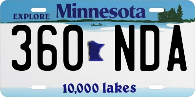 MN license plate 360NDA