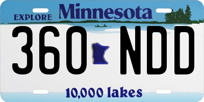 MN license plate 360NDD
