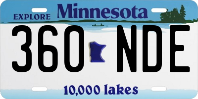 MN license plate 360NDE