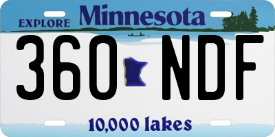 MN license plate 360NDF