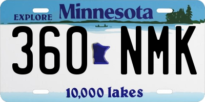 MN license plate 360NMK