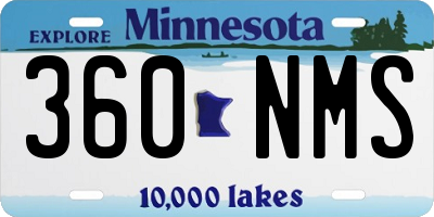 MN license plate 360NMS