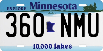 MN license plate 360NMU